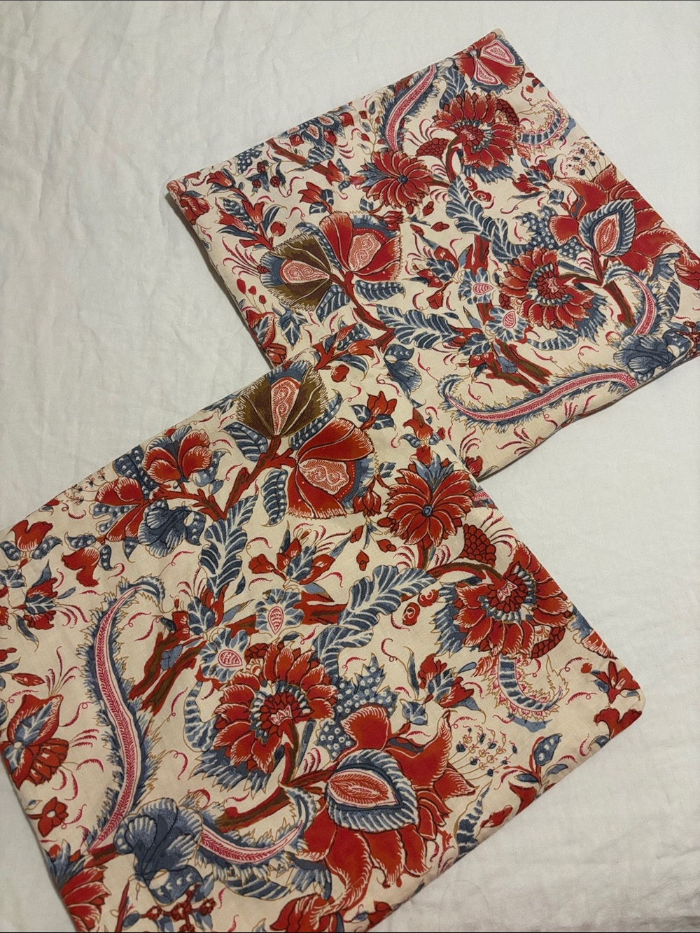 18x18 pottery barn pillow covers Jordan palampore pair